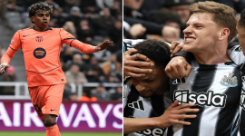 Foto: Barcelona Vs Newcastle United (Sumber: The Sun)