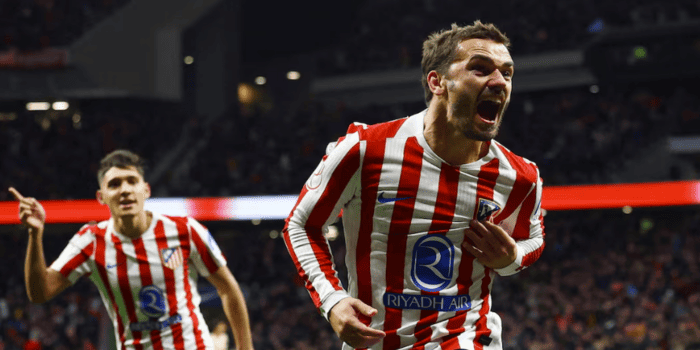 Foto: Pemain Atletico Madrid Sedang Melakukan Selebrasi (Sumber: Reuters)