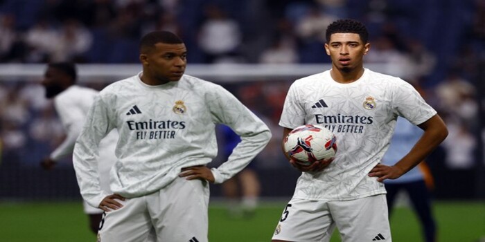 Foto: Kylian Mbappe dan Jude Bellingham (Sumber: Reuters/Susana Vera)