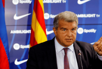 Presiden Barcelona Joan Laporta (Foto: Reuters)