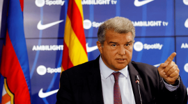 Presiden Barcelona Joan Laporta (Foto: Reuters)