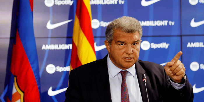 Presiden Barcelona Joan Laporta (Foto: Reuters)