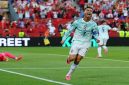 Cristiano Ronaldo Melakukan Selebrasi Usai Cetak Gol Penalti Pada Menit Ke-68 (Foto: REUTERS/Mike Segar)